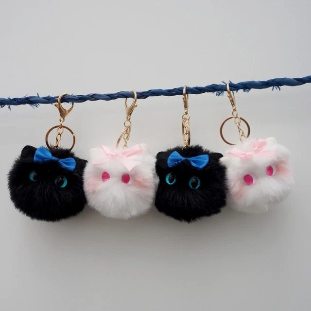 Plush Stuffed Keychain Funny Dolls Opposing Cat Soft Pendant Keyring for Decor