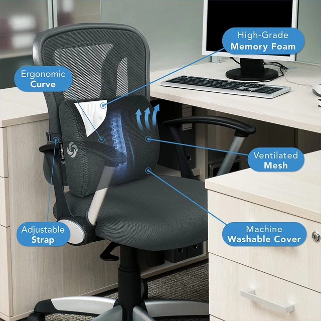 SAMSONITE - [OUR MOST COMFORTABLE] Lumbar Support Pillow for Office Chair and Ca 4