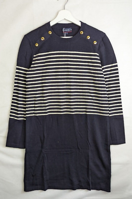 ARMOR LUX Womens Sailor Stripe Blue Wool Dress Jumper - Size 1 Small RRP £160