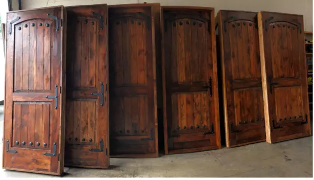 6 Rustic reclaimed solid lumber Doug Fir DOORs Square top 37" wide up to 8" tall