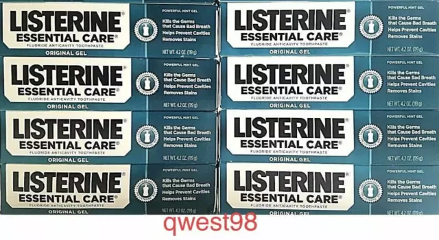 LISTERINE Essential Care Toothpaste Original MINT Gel - 4.2 oz (8 pack)