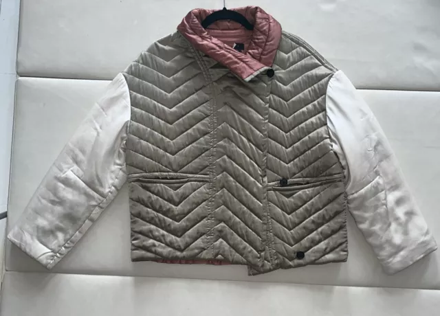 Isabel Marant Quilted Silk Jacket Pink Cream Gold French 36 ON SALE !!!!!