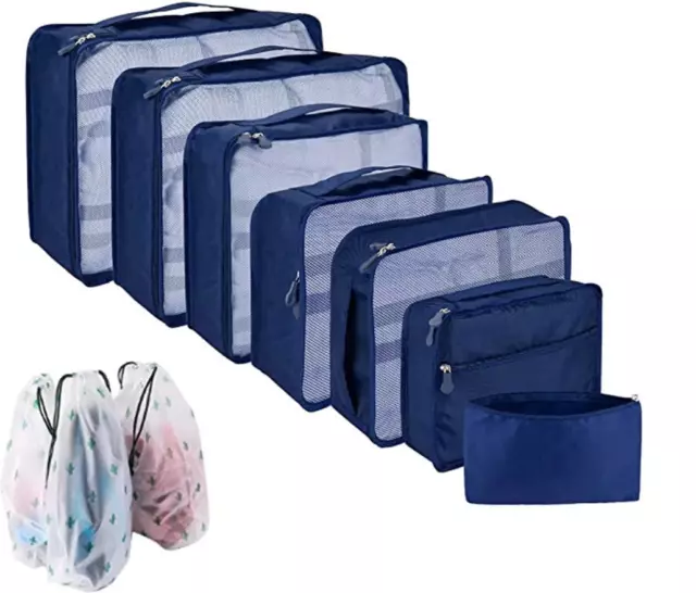 Packing Cubes Luggage Travel Storage Organisers Compression Suitcase Bag 10pcs