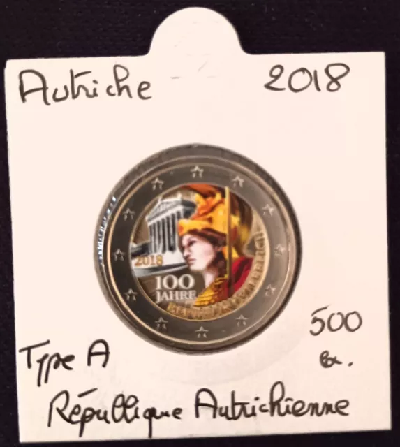 Pièces 2 Euro Commémorative COULEUR : Autriche 2018 (type a ).