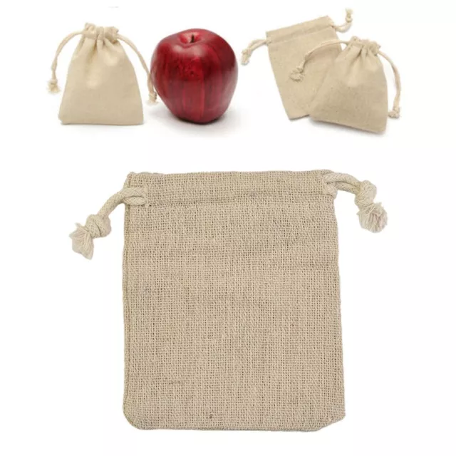 Pouch Small Bag Cotton Hot Xmas Gift Sack Wedding Linen Burlap Drawstring Jute 3