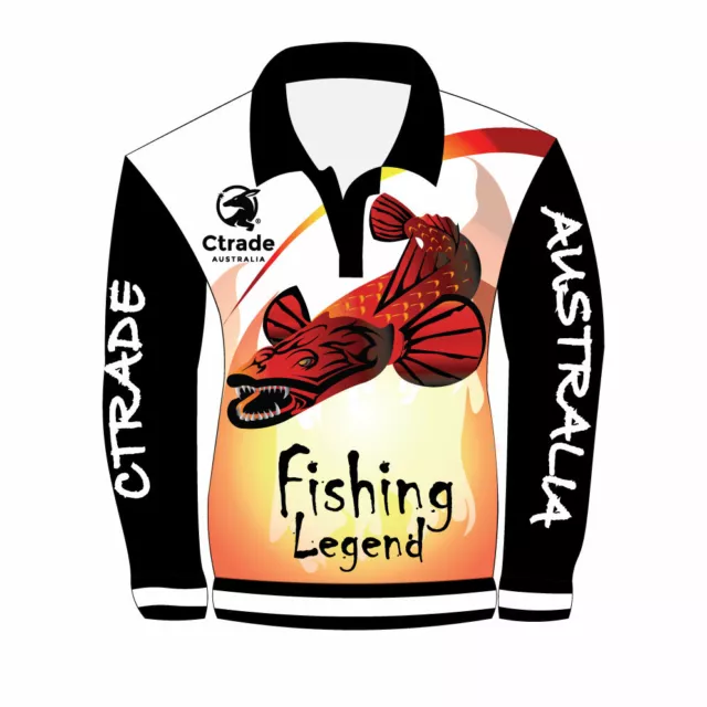 Fishing Shirt Ctrade Australia  UV50+ Quick Dry Fiery Flathead Check Size Chart