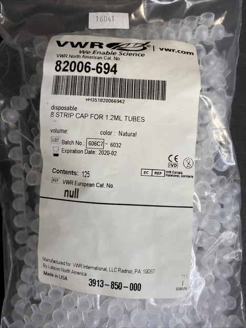 VWR 8 Cap Strip for 1.2 ml Tubes 4 Packs of 125 Strips Each - 500 Strips Total