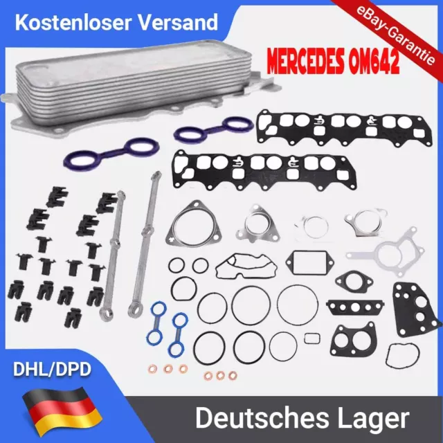 Dichtungssatz Dichtsatz & Ölkühler&Ansaugkrümmer Drallklappe Für Mercedes OM642