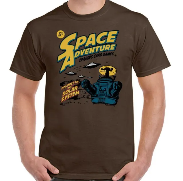 T-shirt Space Adventure NASA da uomo divertente astronauta fumetto perso nella luna superiore della scienza 3