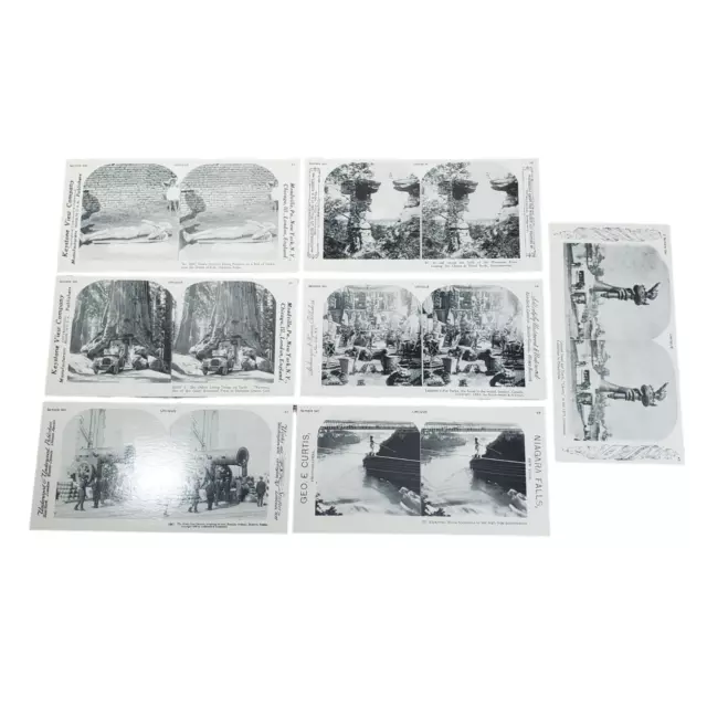 7/Lot Unique 1978 Stereoscope Stereoview Card SV Photo Tightrope Lady Liberty