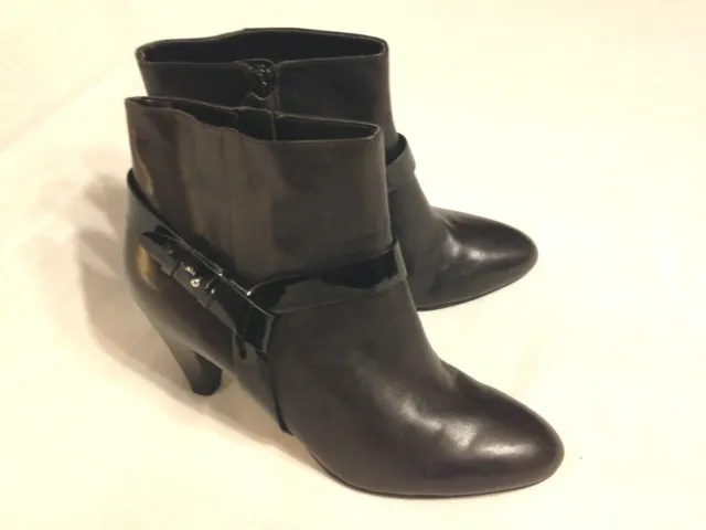 Cole  Haan  Women's  Calico  Booties  Black  Leather  Ankle  Boots  Size  9.5 B