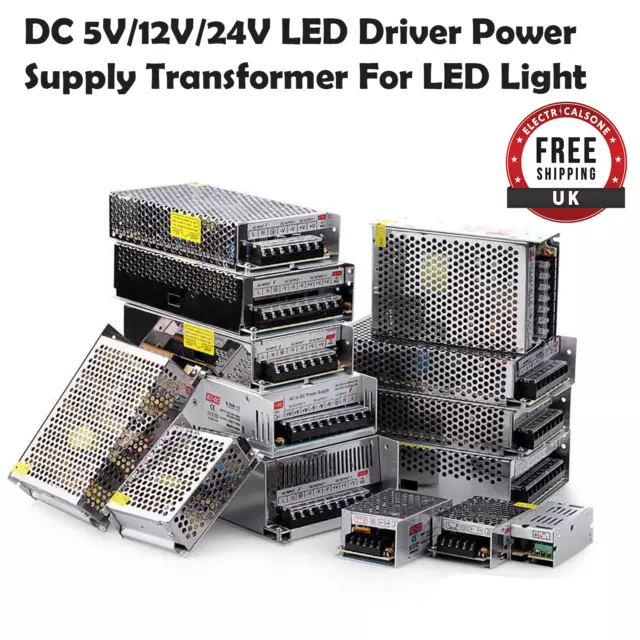 5V/12V/24 Volt LED Transformer 12W - 720W LED Power Supply IP20 LED Driver PSU