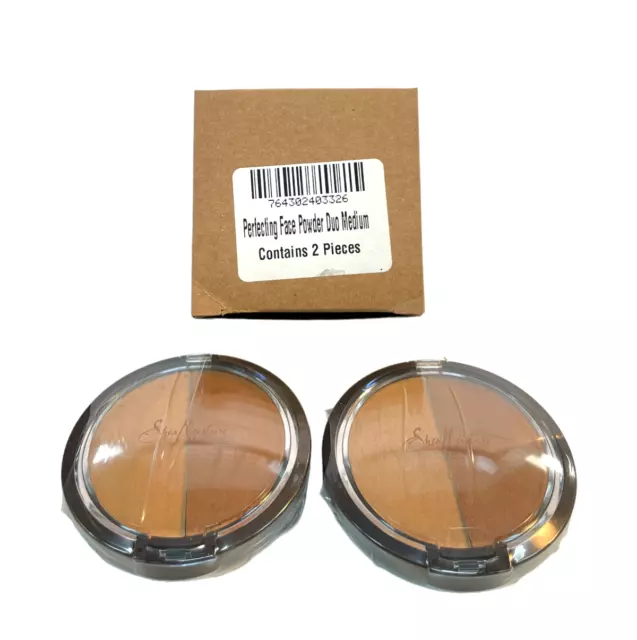 Shea Moisture Perfecting Face Powder Duo Medium (0.36oz ea) NEW SEALED; Lot Of 2