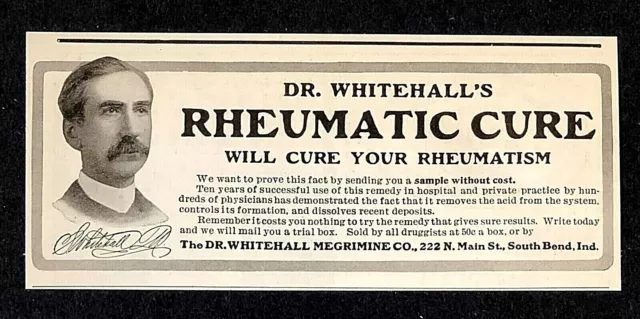 1904 Rheumatic Cure Advertisement Quack Medicine Removes Acid Antique Print AD