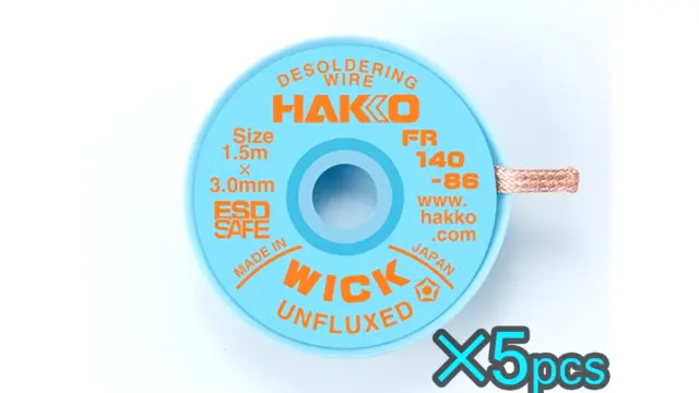 HAKKO AF140-86 WICK  Desoldering wire FR140-86 unfluxed type  3mmX1.5m  5pcs