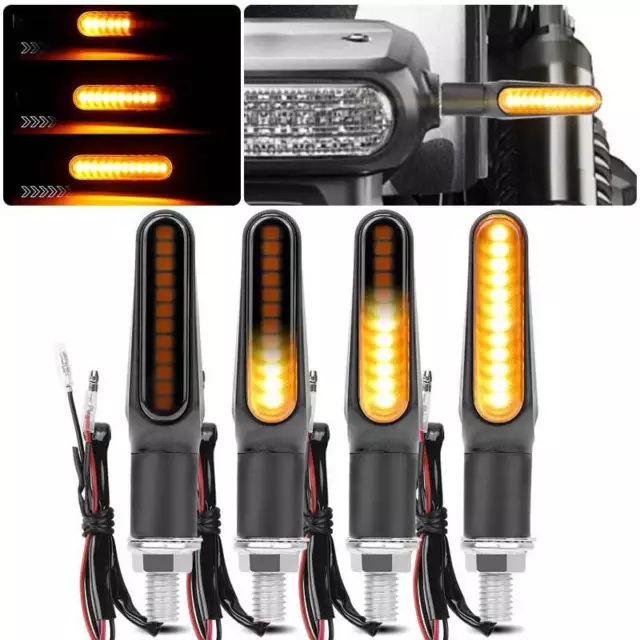 4X M8 Motorcycle Indicators LED Turn Signal Lights Blinkers Amber Lamp Motorbike