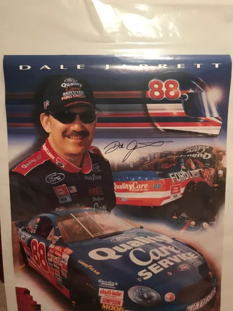 DALE JARRETT AUTOGRAPHED SIGNED AUTO RACING Large  Poster 88 FORD Awesome P1 3