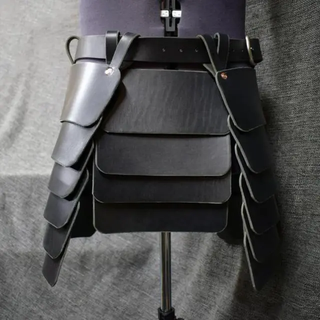 MEDIEVAL VIKING KNIGHT Leg Armor Leather Tassets Belt Renaissance LARP ...