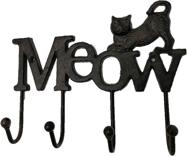 Comfy Hour Antique and Vintage Animal Collection 6" Cast Iron Cat Meow Four Key