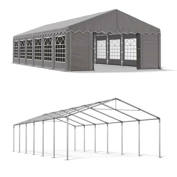6x12m Partyzelt Pavillon Bierzelt Festzelt Gartenzelt 12x6 grau DasCompany PE