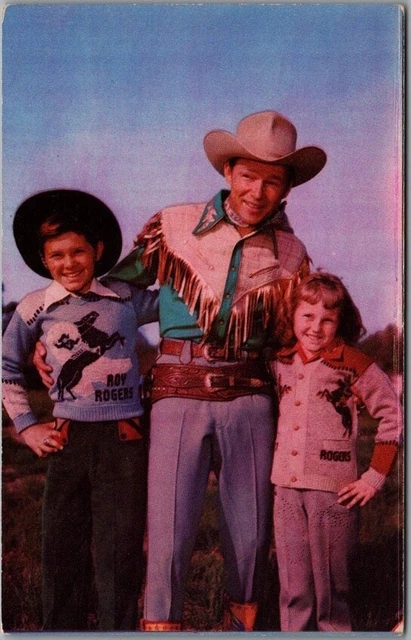 ROY ROGERS SWEATERS Advertising POSTCARD "Arnold's Children's Wear" Ridgewood NJ