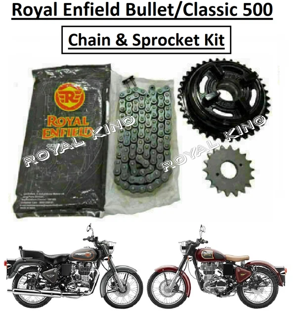 ROYAL ENFIELD &CHAIN & Sprocket Kit" For "Classic & Bullet 500" 76.22