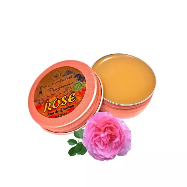 ROSE Perfume - Eau de Parfum - Solid Balm (Rosa Damascena, Otto) Natural Organic