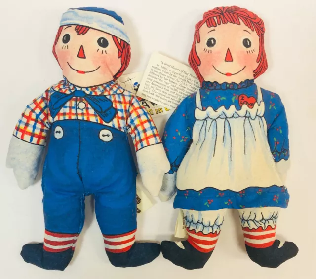 1991 The Toy Works Raggedy Ann & Andy Bean Bag Doll Pair New With Tags
