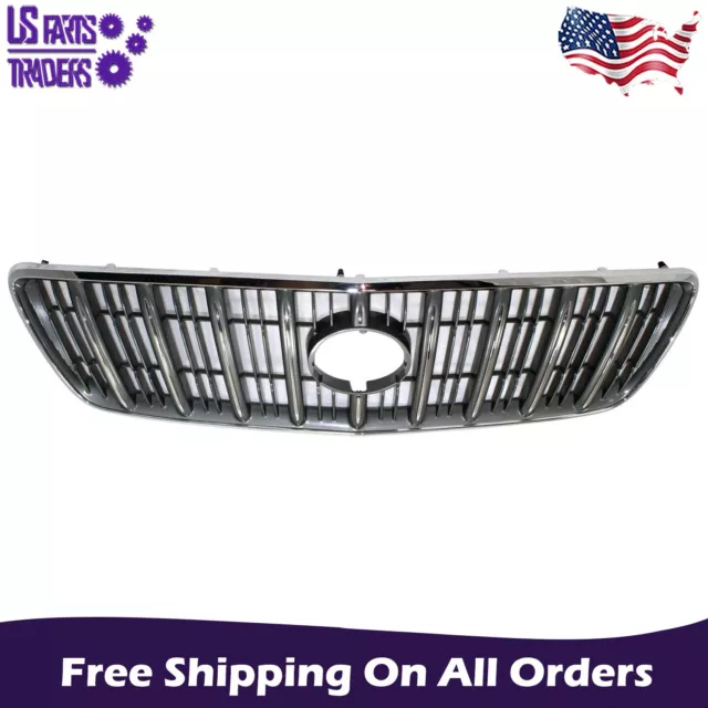 Grille Chrome Shell with Gray Insert For 2004-2006 Lexus RX330 2007-2009 RX350