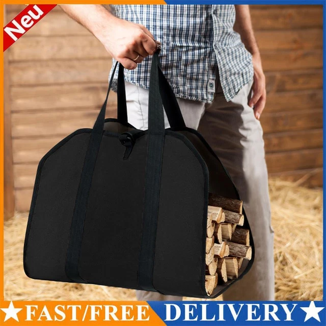 Borsa tote portatile, porta-legna pieghevole | Borsa di stoccaggio per legna da ardere, grande borsa resistente (19,5 x 10,5 x 16,5 pollici) | Leroy Merlin