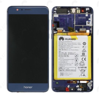 Ecran Complet Honor 8 Bleu (avec châssis et batterie) d'Origine Neuf + Outils