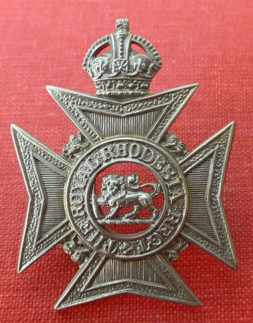 ROYAL RHODESIA REGIMENT Colonial Rhodesian Africa White Metal Kings C ...