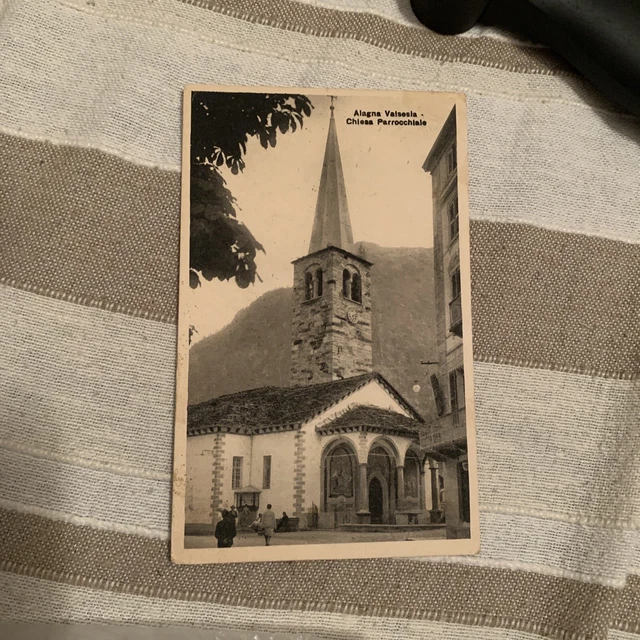 ALAGNA VALSESIA - viaggiata 1932 CHIESA PARROCCHIALE animata ALAGNA VALSESIA - viaggiata 1932 CHIESA PARROCCHIALE animata