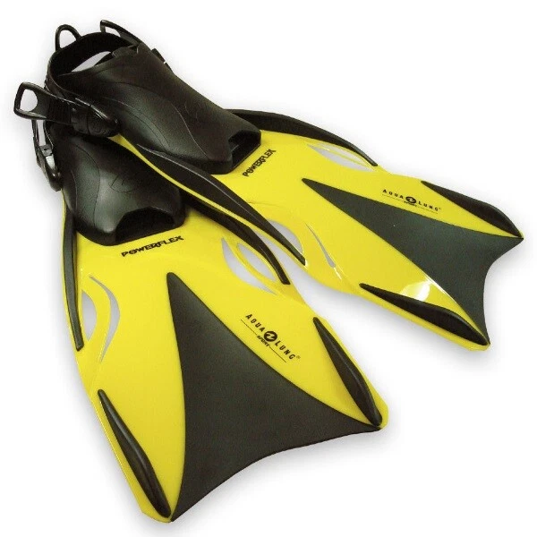 Aqualung Taucherflossen Powerflex verstellbar Schwimmflossen gelb Gr. 44-48