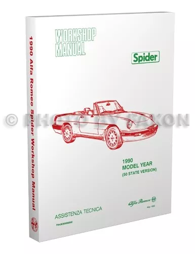 1990 Alfa Romeo Spider Shop Manual 90 Graduate Veloce Quadrifoglio Repair Book