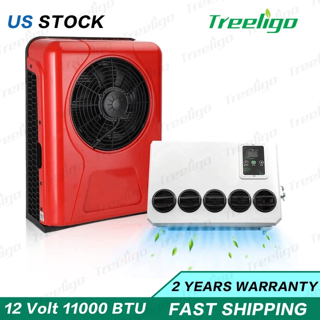 DC 12V Vehicle A/C Kit Split Air Conditioner Fits Cab Truck Bus RV Caravan Red