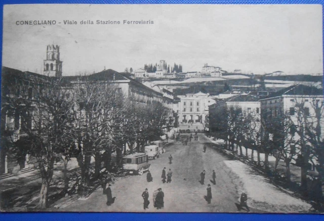 cartolina Conegliano Viale della stazione ferroviaria