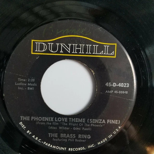 THE BRASS RING - THE PHOENIX LOVE THEME / LIGHTENING BUG senza fine 45 Record Q