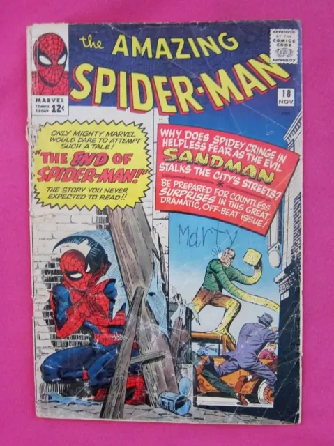 THE AMAZING SPIDER-MAN # 18 Nov. 1964 - MARVEL comic book - SANDMAN