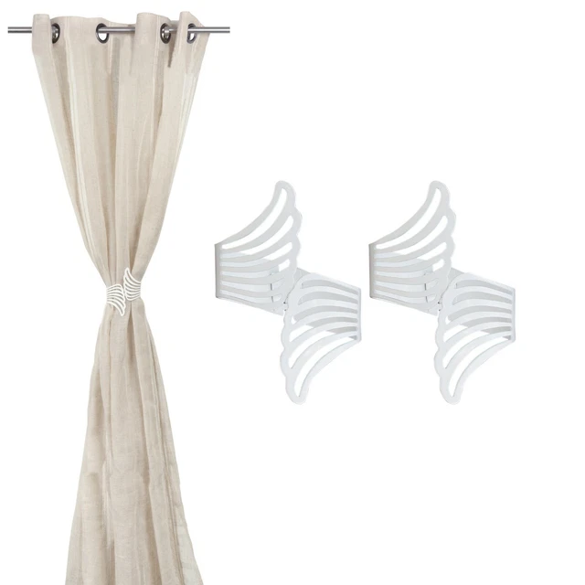 Set of 2 Cuff Metal Wings Curtain Tiebacks Angel
