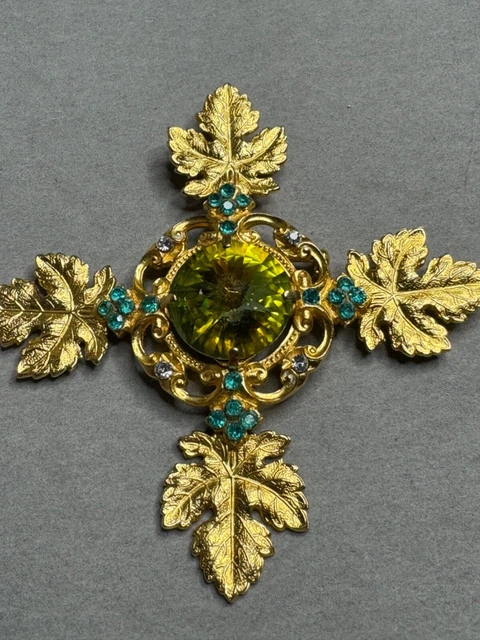 Grande Broche Croix - Bijou Vintage - Occasion