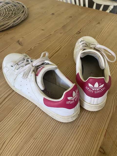 Women’s Adidas  Stan Smith UK 6.5 Leather Pink And White Trainers Rare