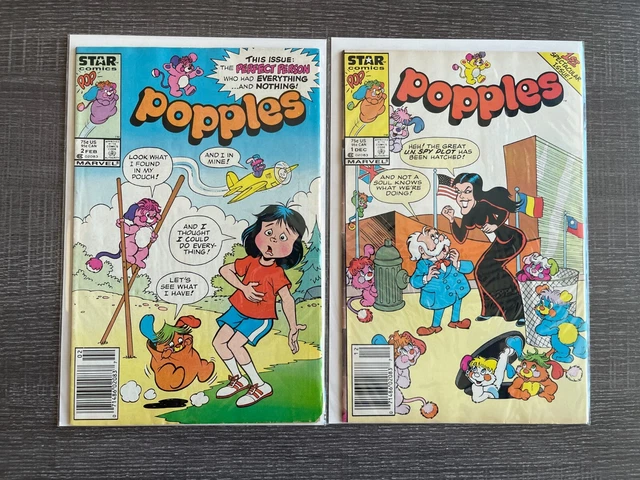 Popples Comic Lot - 2 Book Lot - Higher Grade Lot (Marvel)