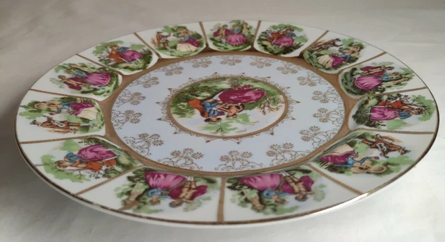 Assiette 20e Siècle Décor Fragonard Céramique Vintage D 26 Cm Collection 4