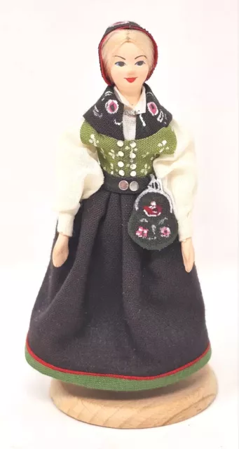 National Costume Polish Doll Handmade Original European Folk Norwegian Dress 5"H