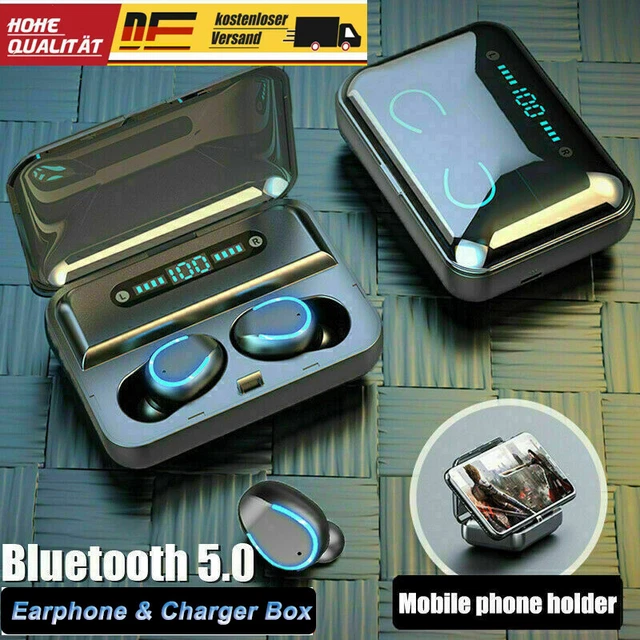 TWS Kopfhörer Bluetooth 5.0 In-Ear Ohrhörer 9D Wireless Headset Touch Control DE