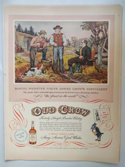 Vintage Original 1953  Old Crow Kentucky Bourbon Whiskey Magazine Print Ad