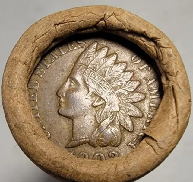 WHEAT PENNY ROLL UNSEARCHED Estate .Indian Head , Old Vintage Coin