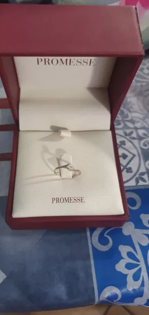 Anello Donna Oro Bianco Diamante Brillante Solitario