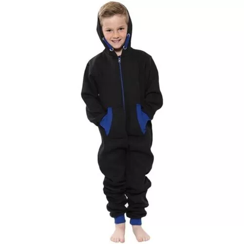 Bambine Ragazzi Pile Contrasto A2Z Onesie one piece Blu Reale Tutti IN Uno 2-1